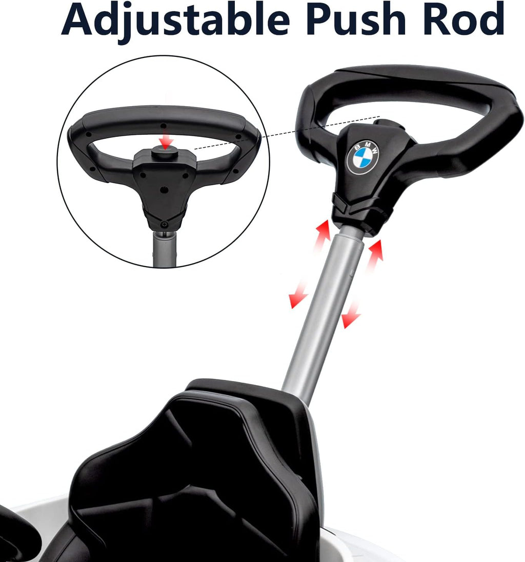 Officially Licensed BMW Z4 Toddler Push Ride-On Car with Adjustable Push Handle, Music Horn & Silent Wheels