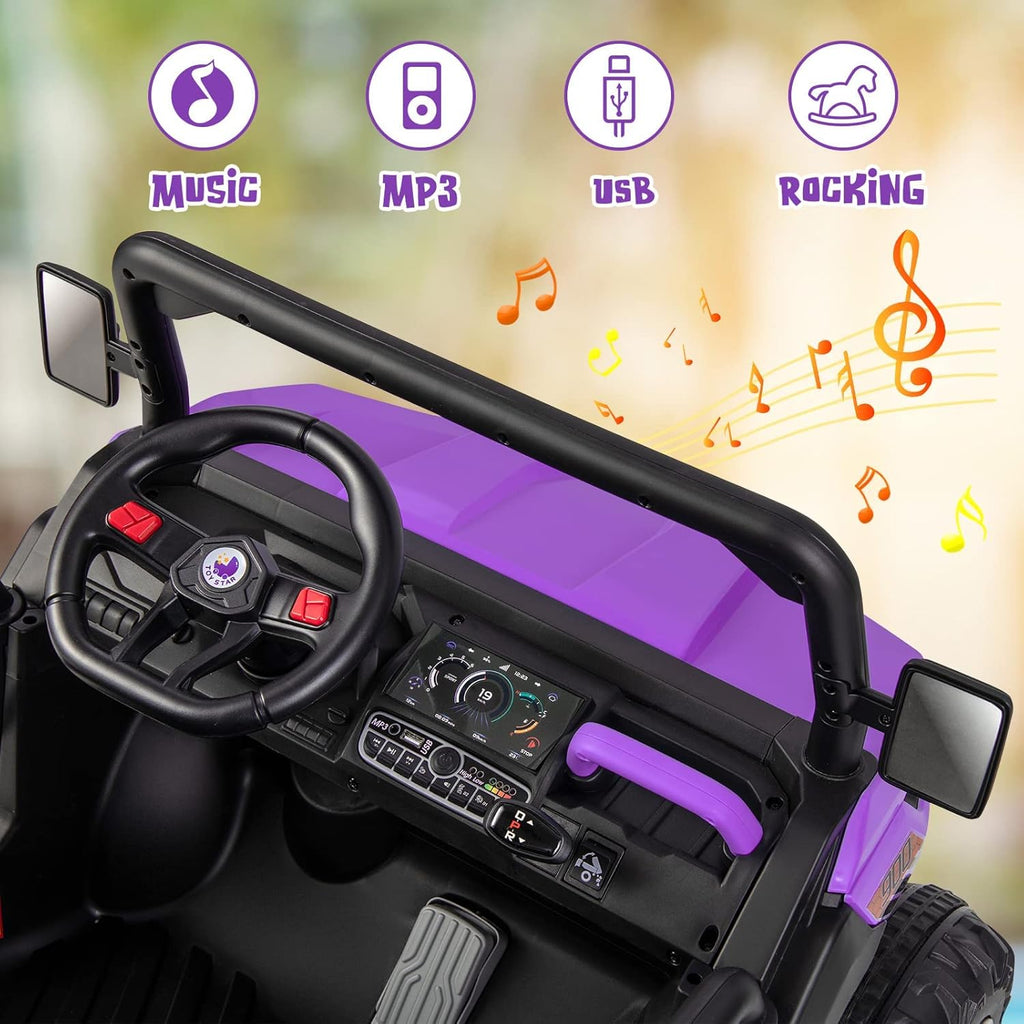 12V 2-Seater Kids Electric Ride-On UTV with Parent Remote, Dump Bed, Music & Rocking Function