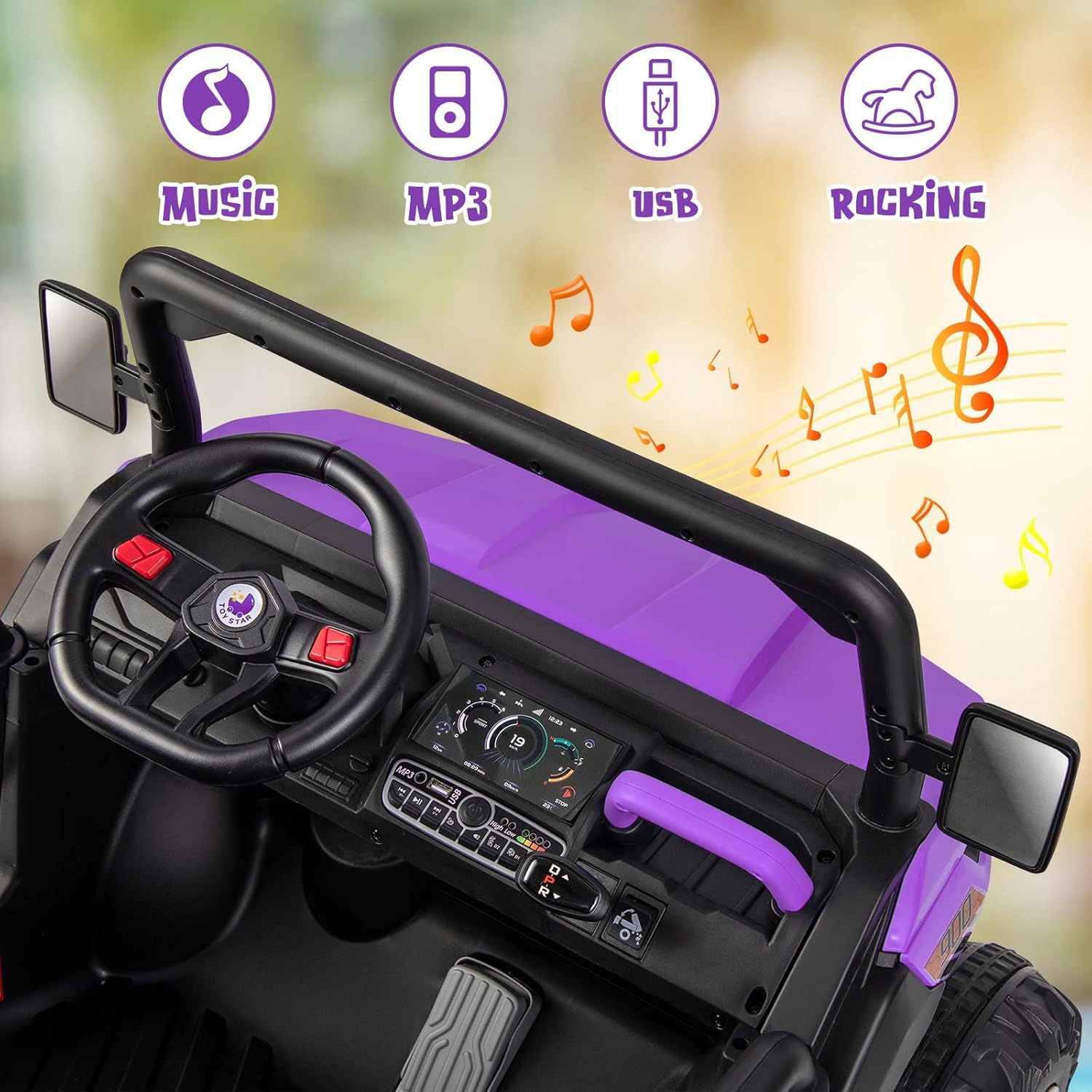 12V 2-Seater Kids Electric Ride-On UTV with Parent Remote, Dump Bed, Music & Rocking Function