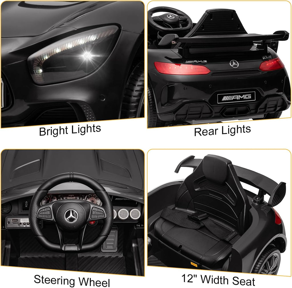Licensed Mercedes-Benz AMG GTR 12V Kids Ride-On Car with Parent Remote Control