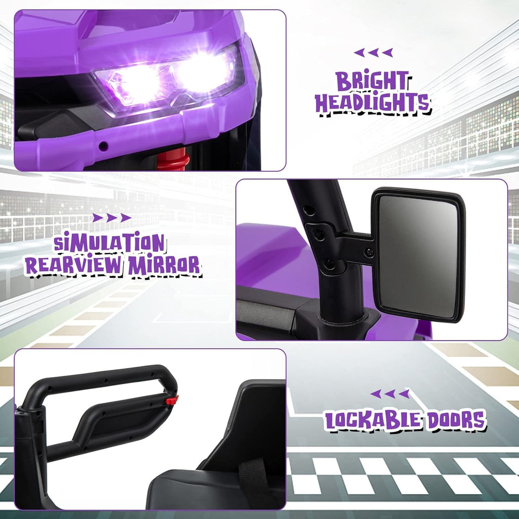 12V 2-Seater Kids Electric Ride-On UTV with Parent Remote, Dump Bed, Music & Rocking Function