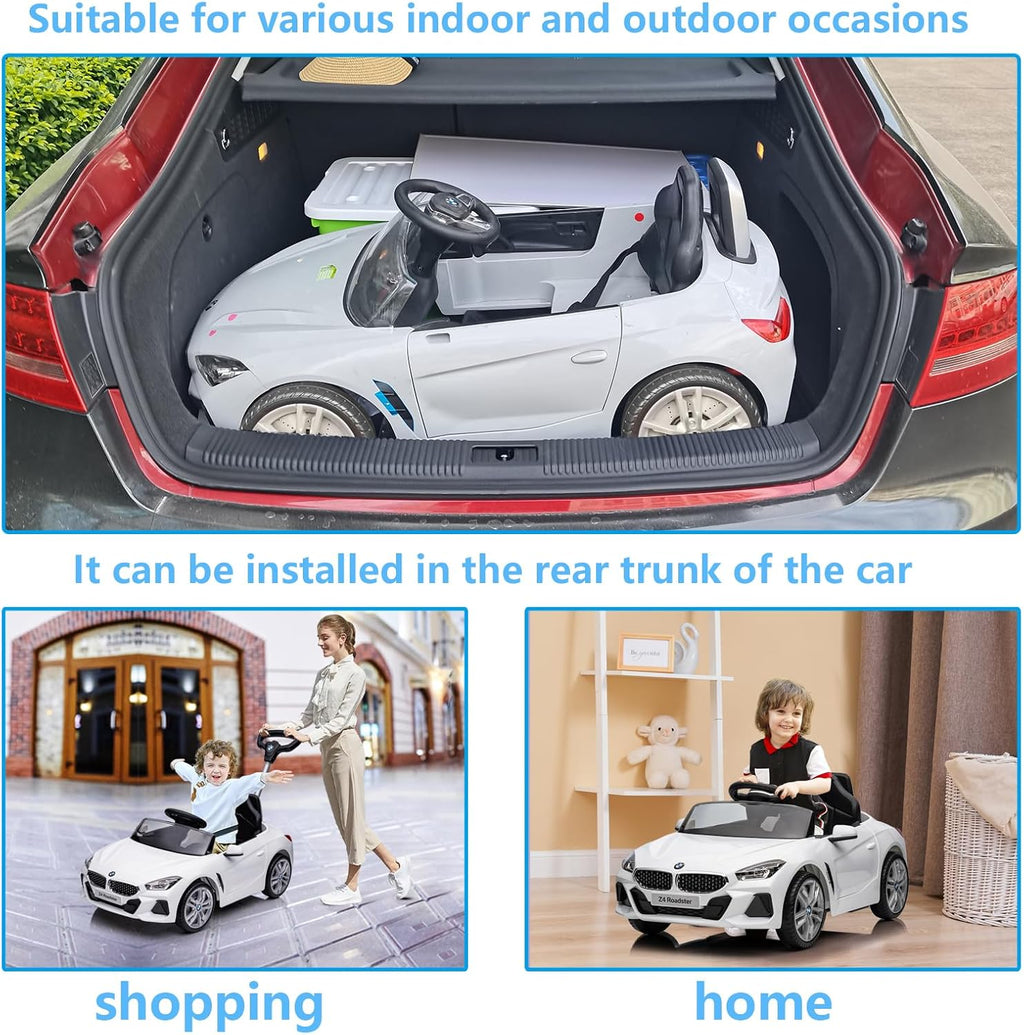 Officially Licensed BMW Z4 Toddler Push Ride-On Car with Adjustable Push Handle, Music Horn & Silent Wheels
