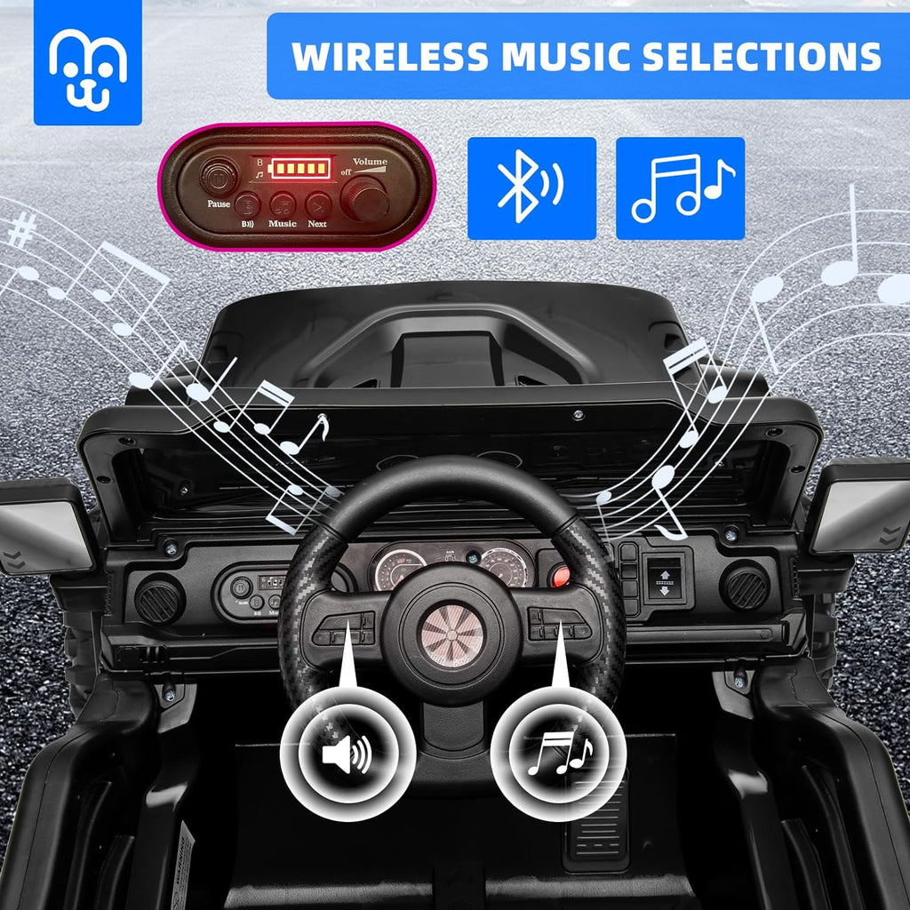 12V Kids Electric Ride-On Truck with Parent Remote, Dual Motors, Bluetooth Music & LED Lights
