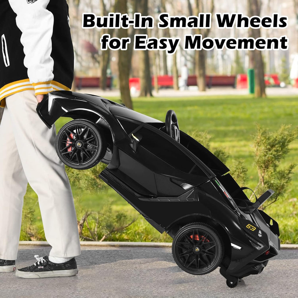 12V Licensed Lamborghini Sian Kids Electric Ride-On Car with Parent Remote, Spring Suspension & MP3 Player