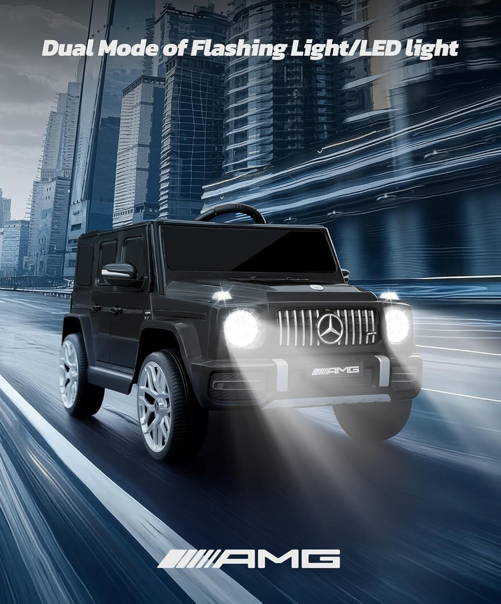 12V Licensed Mercedes-Benz AMG G63 Kids Electric Ride-On Car with Parent Remote, LED Lights, Bluetooth & Smooth Start