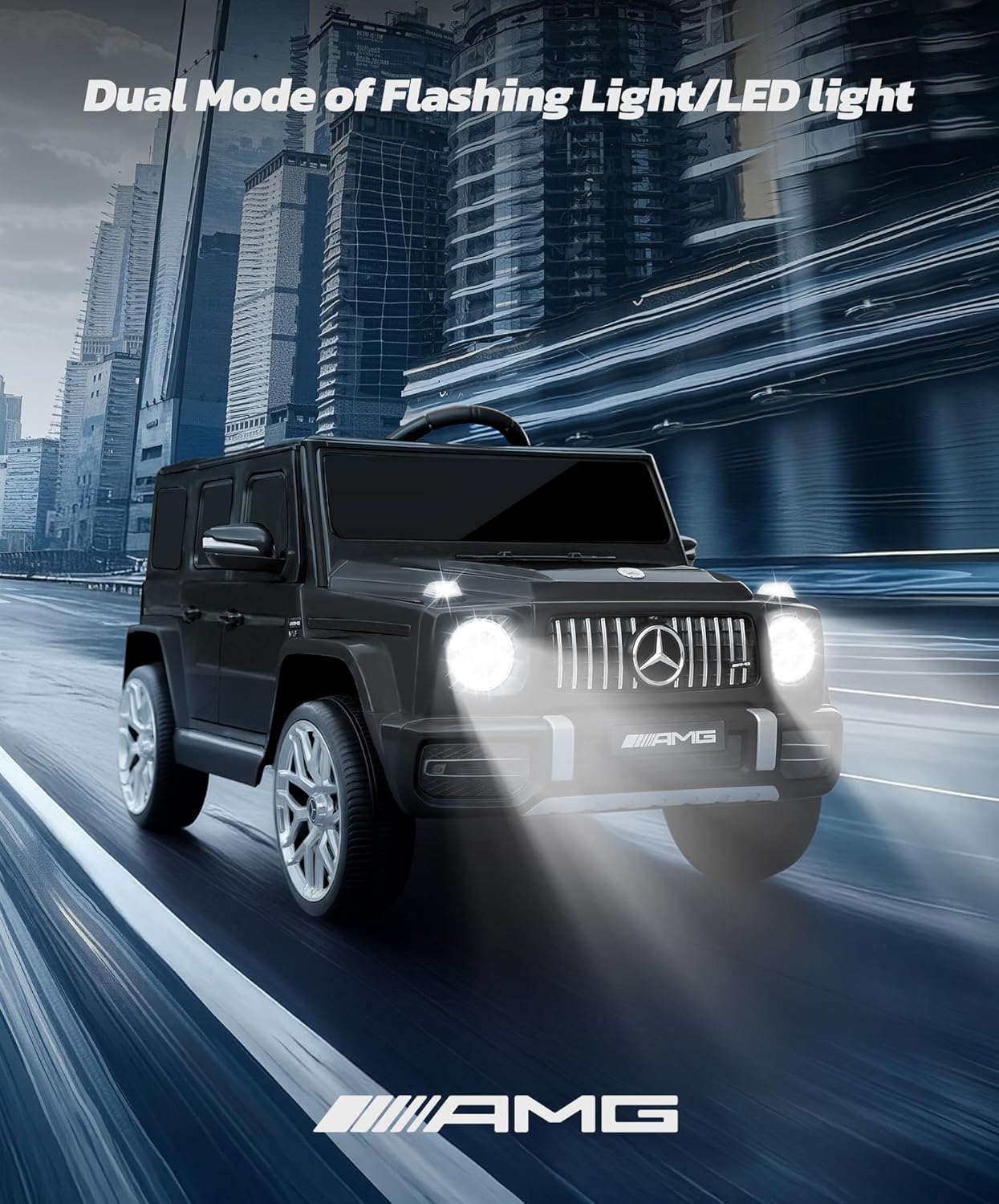 12V Licensed Mercedes-Benz AMG G63 Kids Electric Ride-On Car with Parent Remote, LED Lights, Bluetooth & Smooth Start
