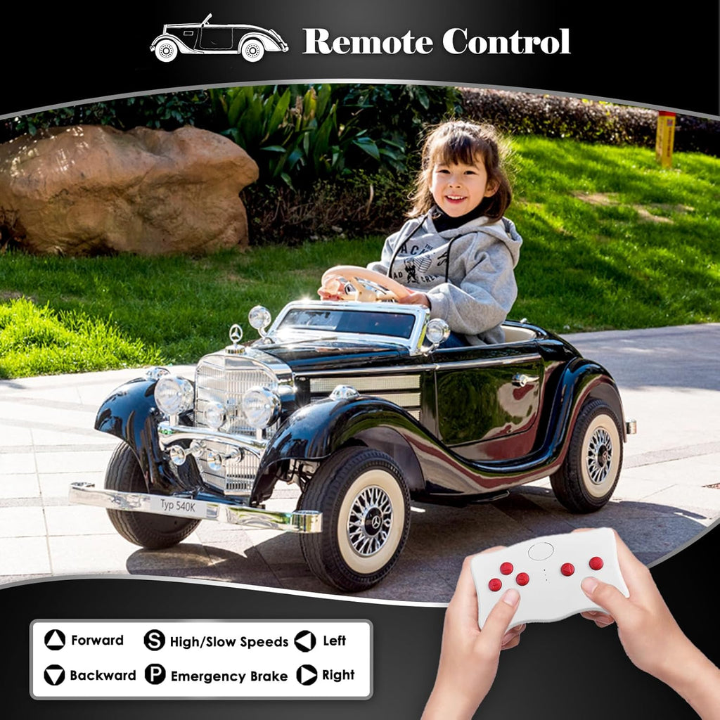 12V 14Ah Kids Electric Ride-On Car with Parent Remote Control, Mercedes-Benz Inspired Design
